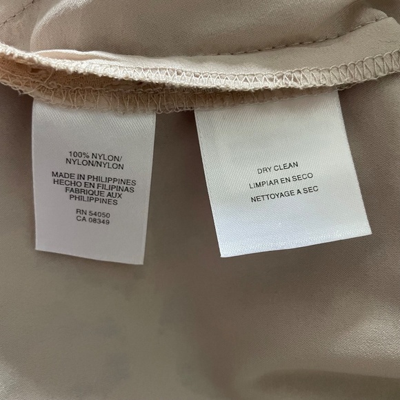 Nine West Dress Beige Blush Lace Overlay Knee Length 3/4 Sleeve Zip Back Sz10 - Picture 11 of 13